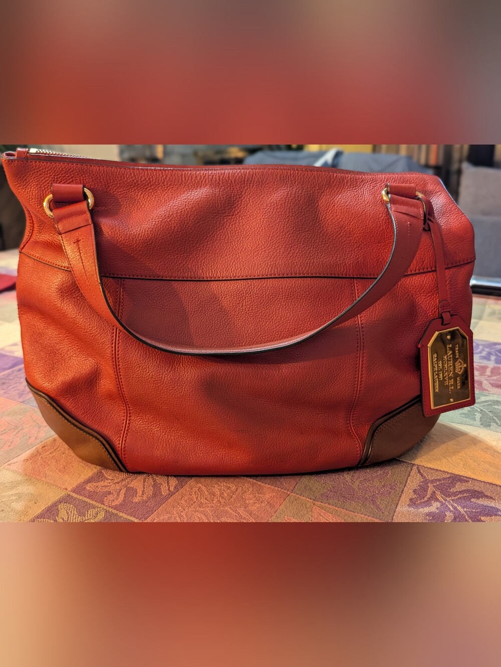 Ralph Lauren Red Leather Purse